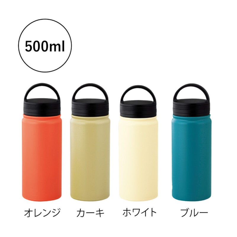 ビーサイド・真空二重ハンドル付きマグボトル500ml (オレンジ)（3）