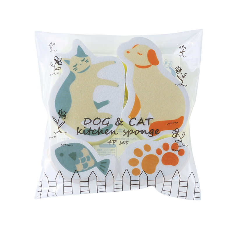 DOG&CATキッチンスポンジ4Pセット（4）