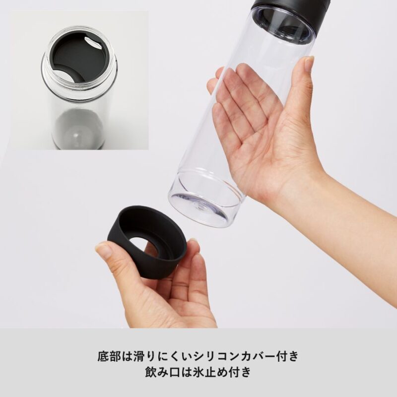 MOTTERUハンドル付クリアボトル 550ml ブラック（3）