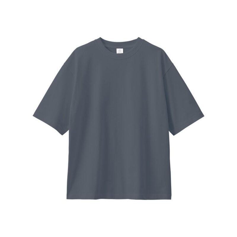 カスタムデザインオーガニックコットンTシャツ7.4オンス オーバーサイズ（XL）　スモークネイビー