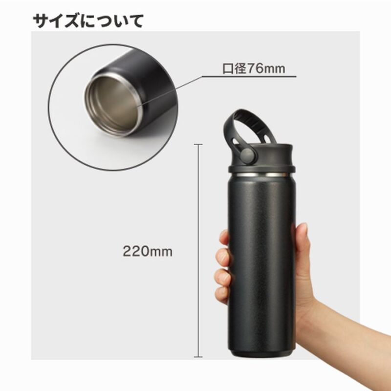 Zalattoサーモハンドルスタイルボトル 500ml グレー（2）