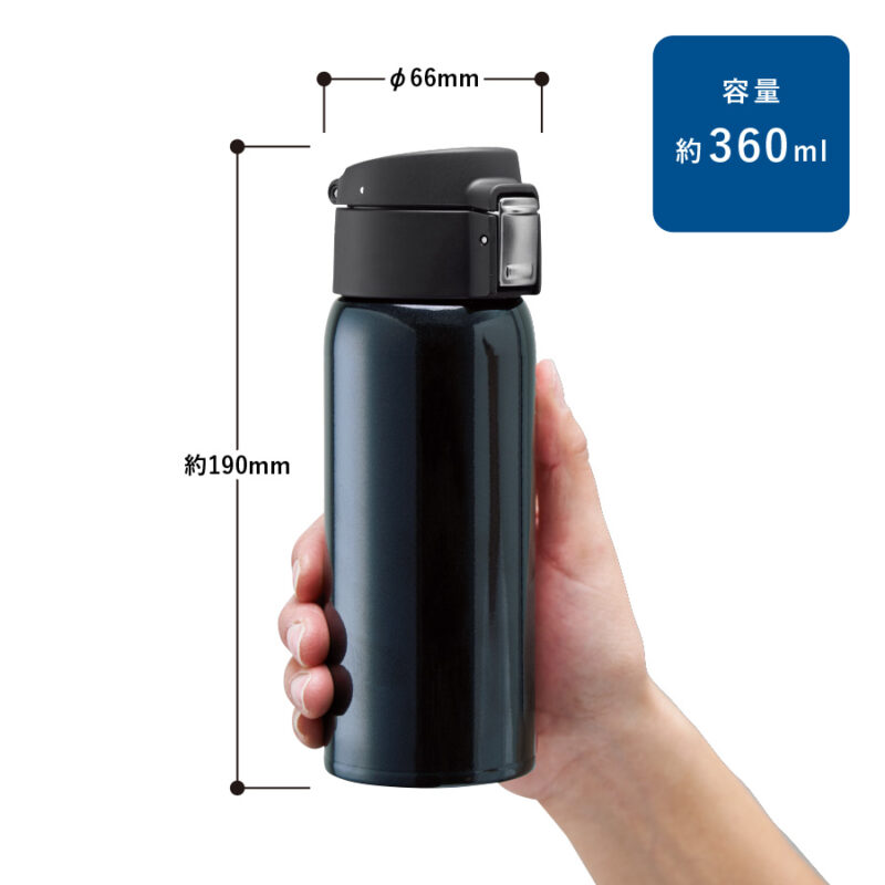 ワンタッチカービングサーモボトル　360ml　ホワイト（2）