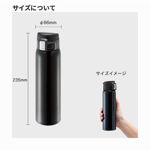 ワンタッチカービングサーモボトル　480ml　ホワイト（2）