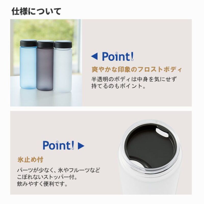 スリムフロストボトル 500ml クリア（5）