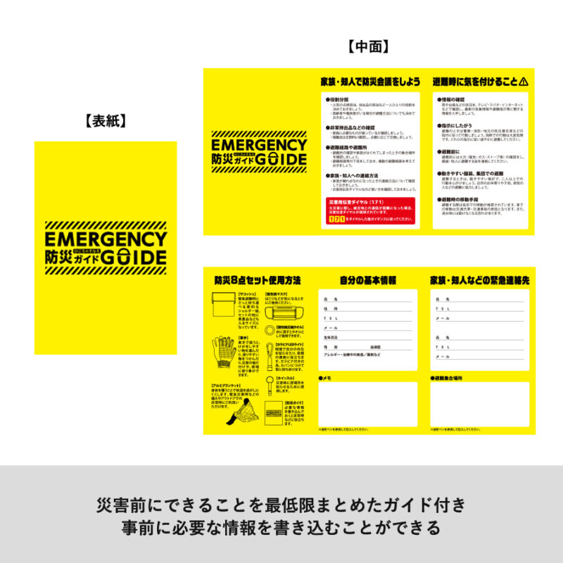 防災緊急8点セット サコッシュタイプ ブラック（6）