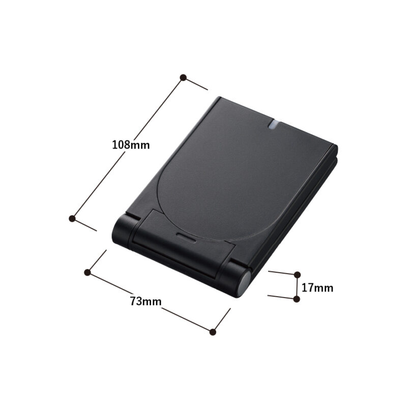 スタンドワイヤレス充電器折りたたみタイプ 5W ブラック（2）