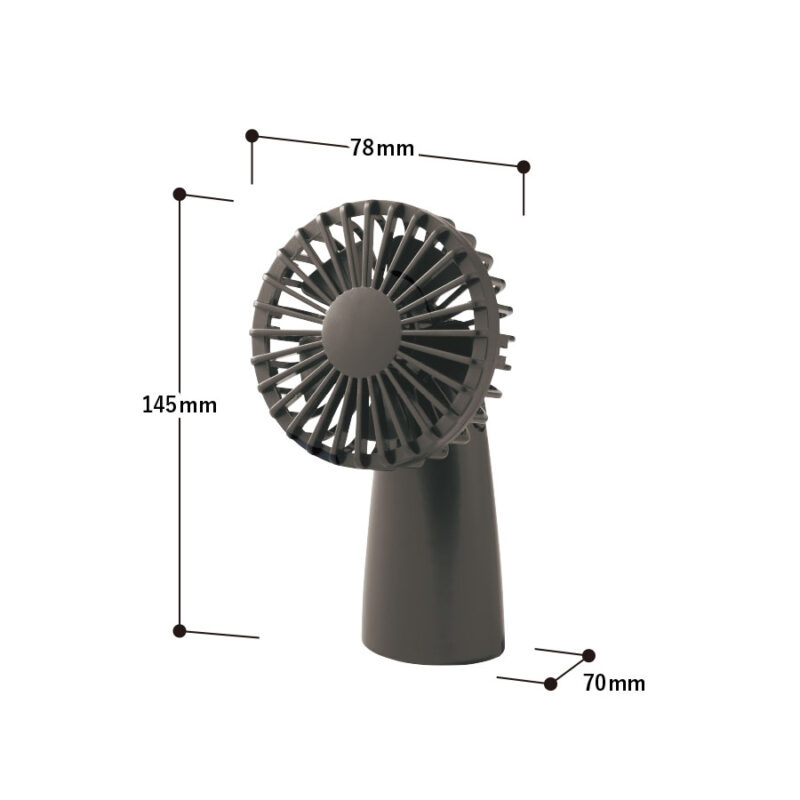 ポータブル首かけハンディファン チャコールブラック（2）