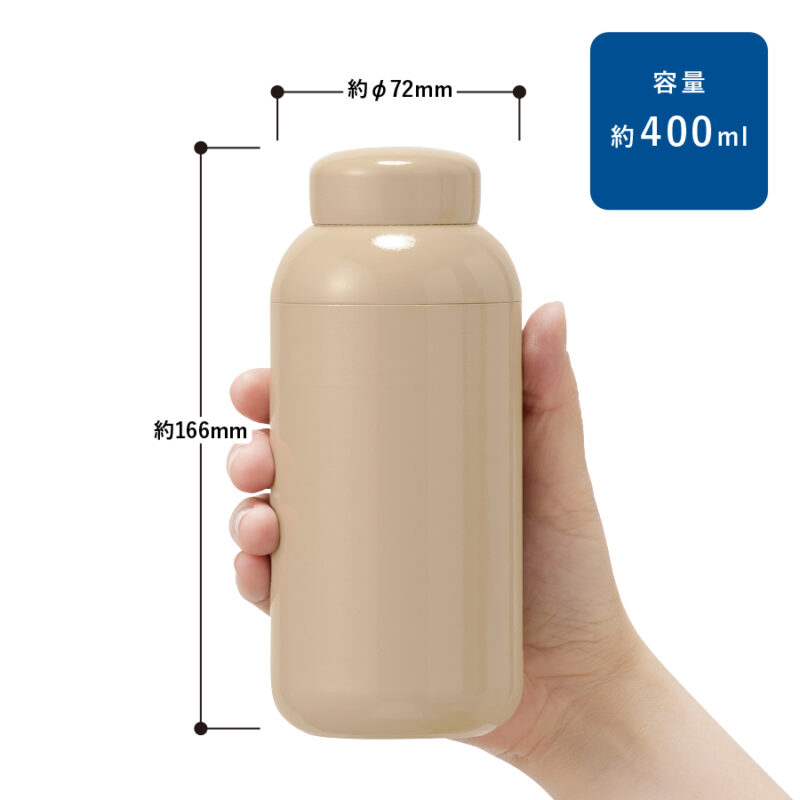 Maluttoサーモステンレスボトル400ml スモークブルー（2）