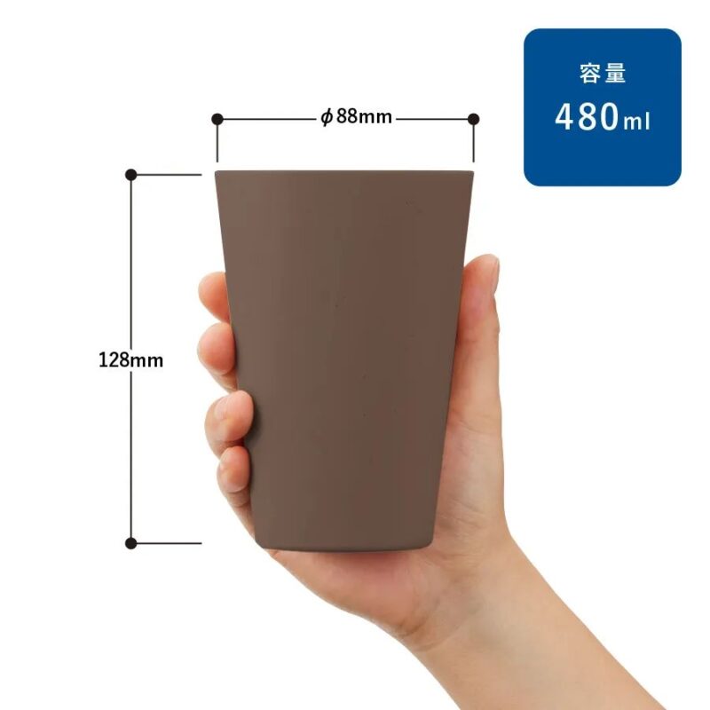 シンプルタンブラー480ml(コーヒー配合タイプ) ブラウン（3）