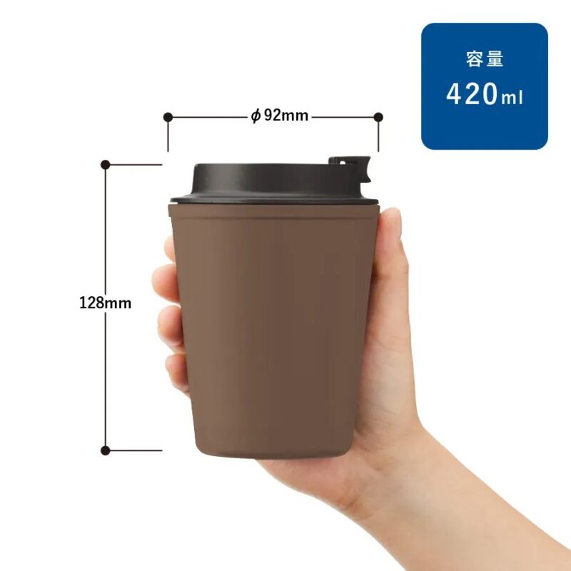 ダブルウォールタンブラー420ml(コーヒー配合タイプ) ブラック（3）