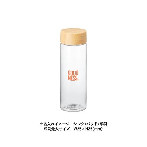 木目調キャップスリムクリアボトル500ml ナチュラル（6）