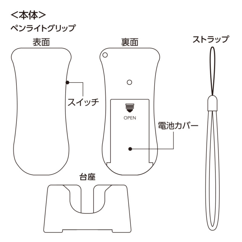 ペンライトグリップ　(アクリル板対応)　ホワイト（7）