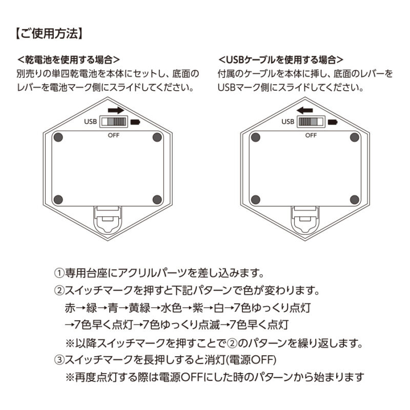 ライティングスタンドミニ　六角(アクリル板対応)　ホワイト（6）