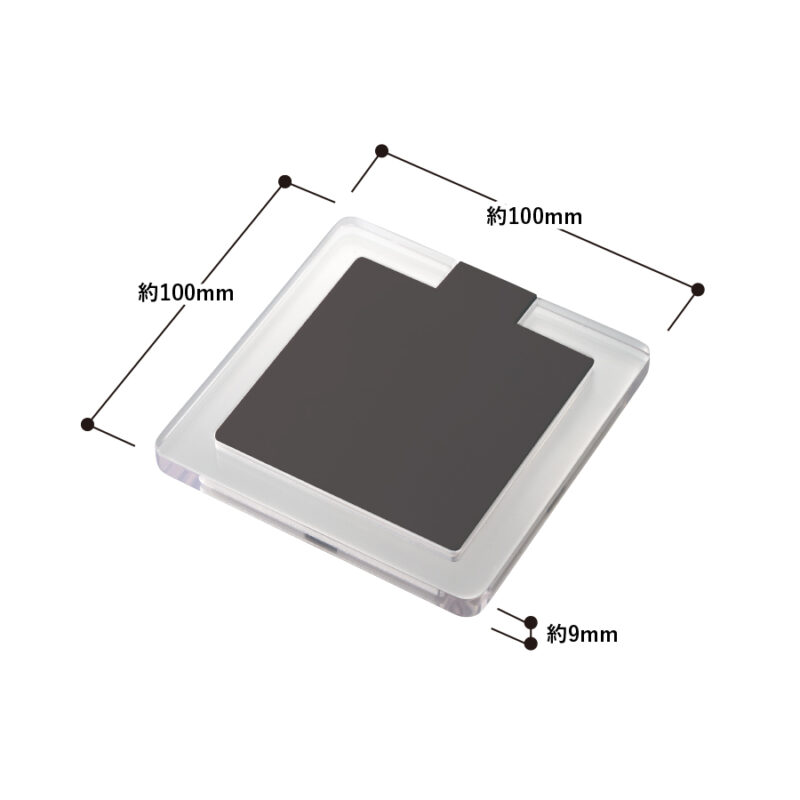 クリアワイヤレス充電器　スクエア　5W　ブラック（3）