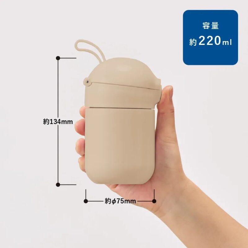 Maluttoワンタッチサーモステンレスボトル220ml チャコールブラック（2）