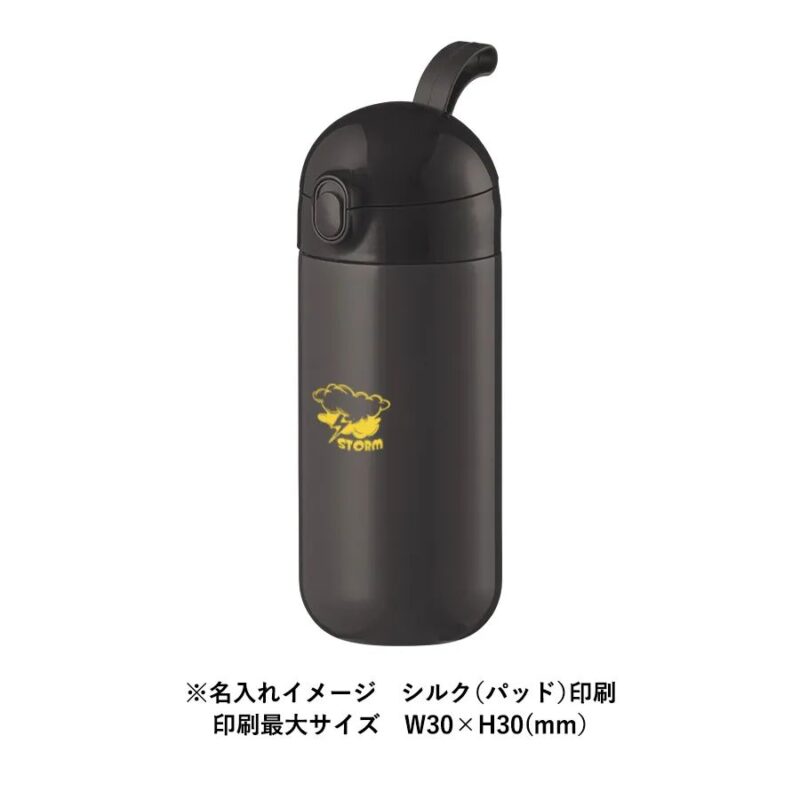 Maluttoワンタッチサーモステンレスボトル420ml チャコールブラック（4）