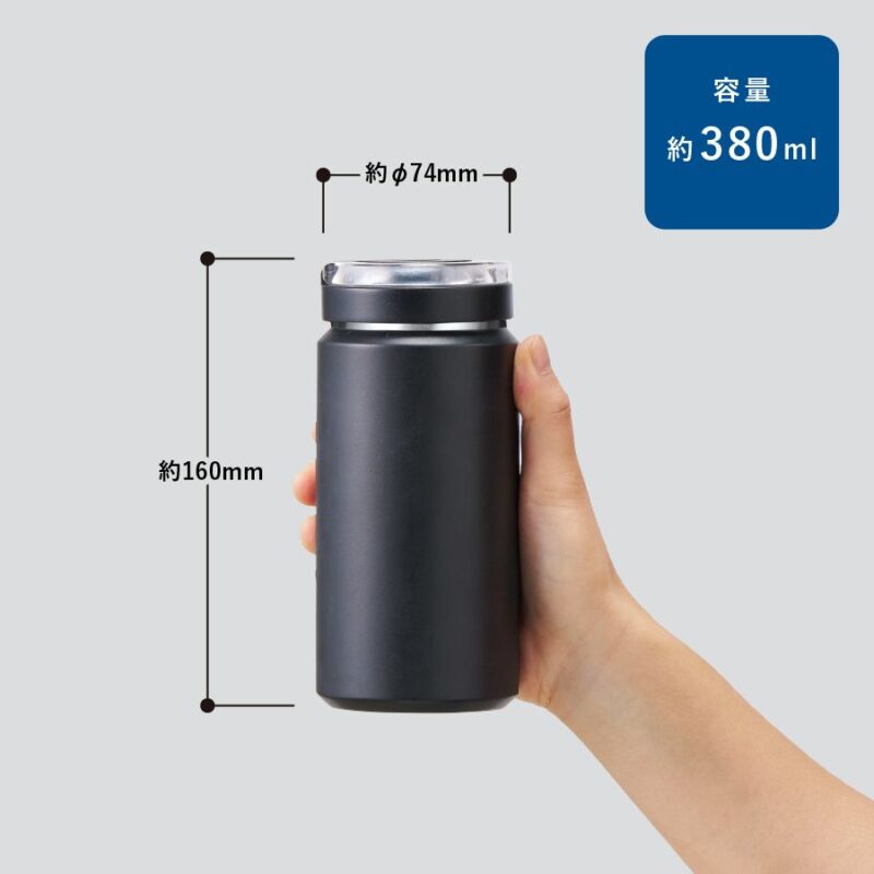 Zalatto炭酸サーモボトル380ml　ブラック（3）